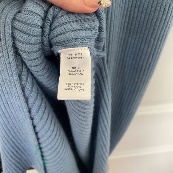 Ice Blue Ribbed Knit Sweater Dress – Size Small - Picture 9 of 9